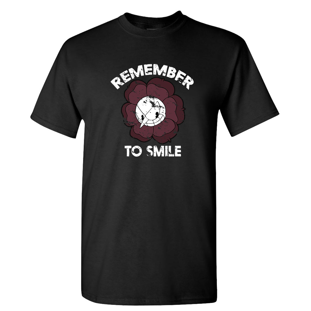Burgundy Crush Low Dunks T Shirt | Remember To Smile, Black