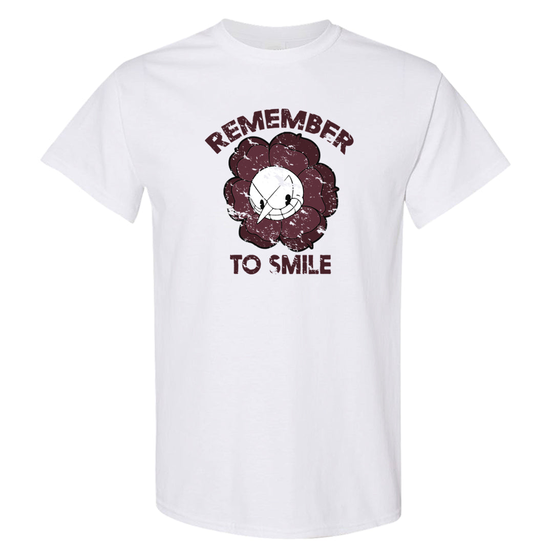 Burgundy Crush Low Dunks T Shirt | Remember To Smile, White