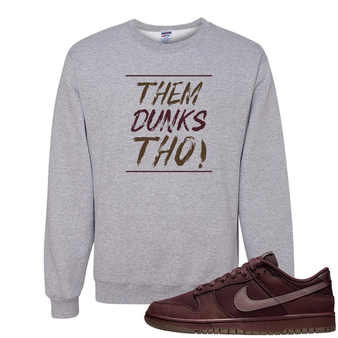 Burgundy Crush Low Dunks Crewneck Sweatshirt | Them Dunks Tho, Ash