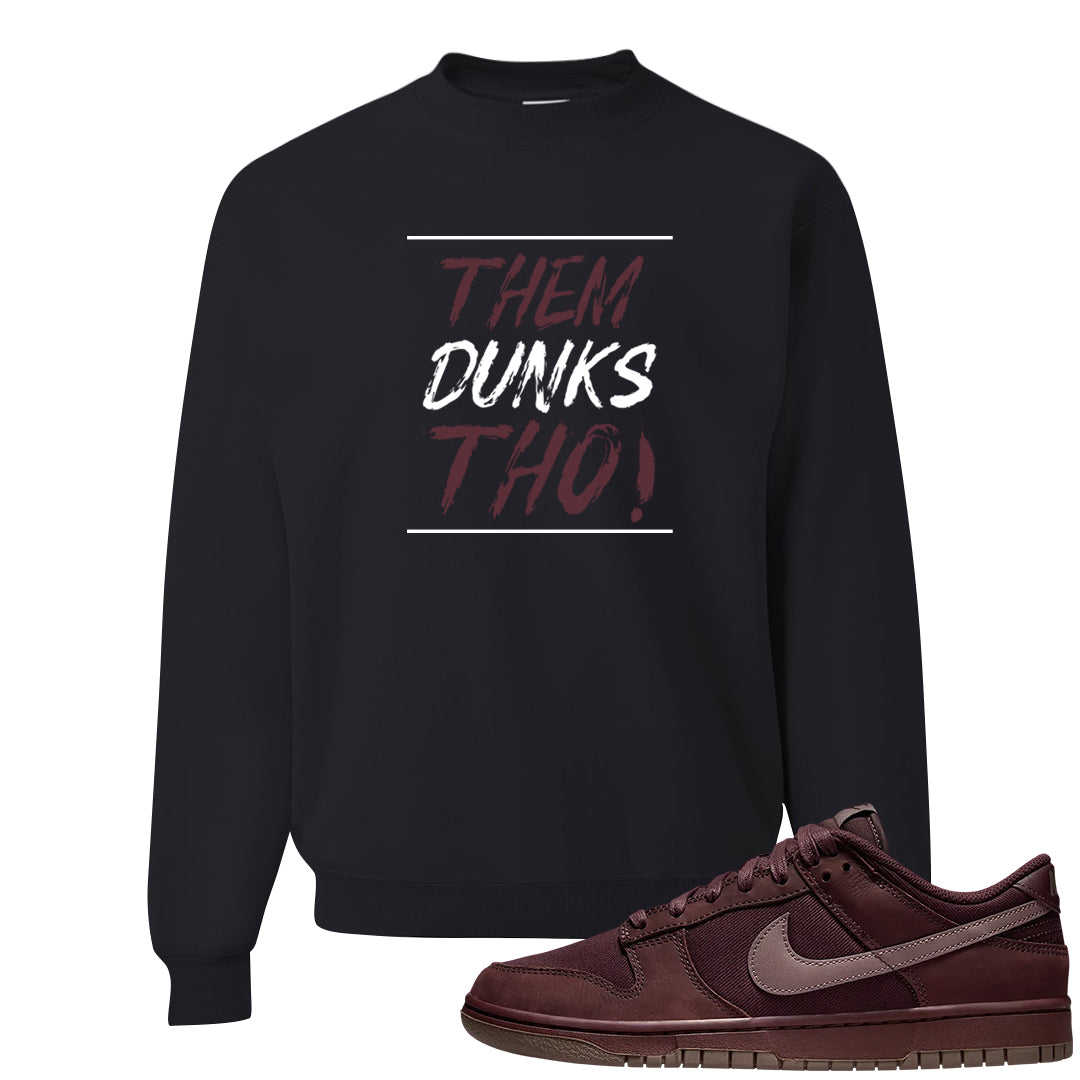 Burgundy Crush Low Dunks Crewneck Sweatshirt | Them Dunks Tho, Black