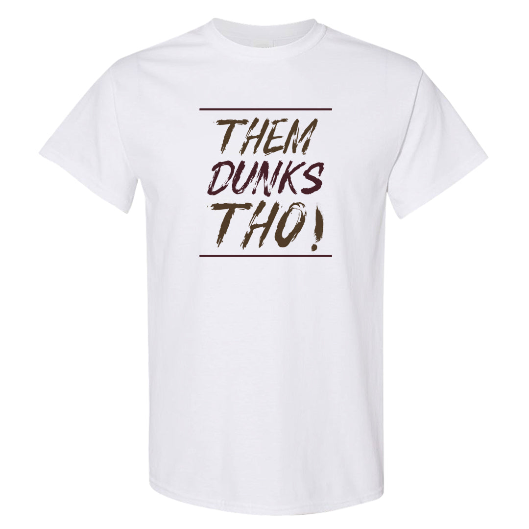 Burgundy Crush Low Dunks T Shirt | Them Dunks Tho, White
