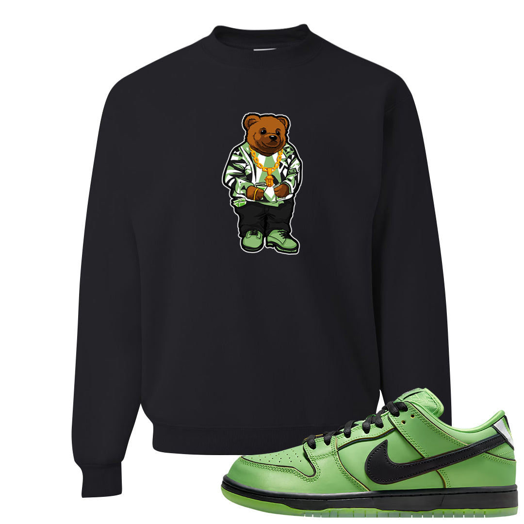 Clad Green Low Dunks Crewneck Sweatshirt | Sweater Bear, Black