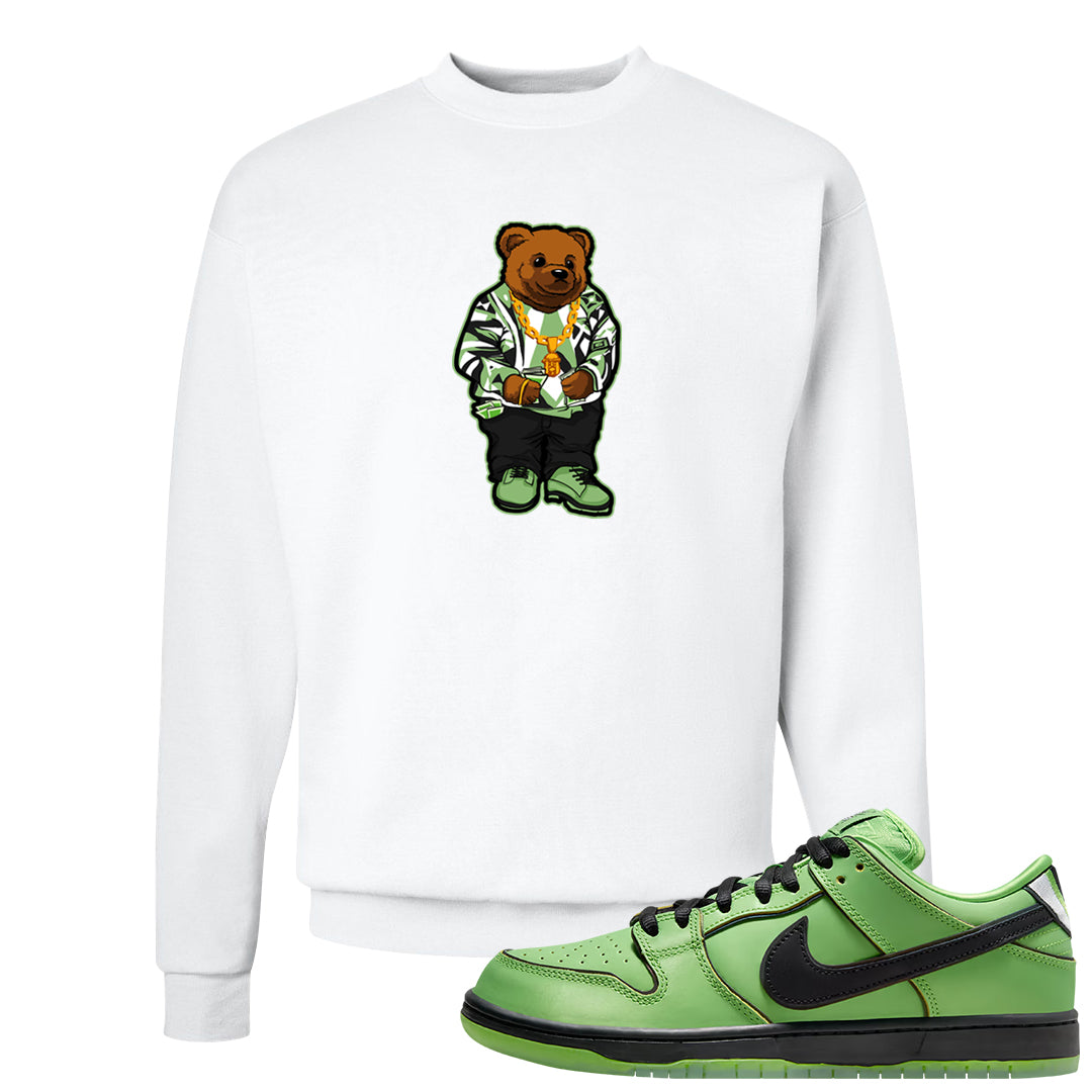 Clad Green Low Dunks Crewneck Sweatshirt | Sweater Bear, White