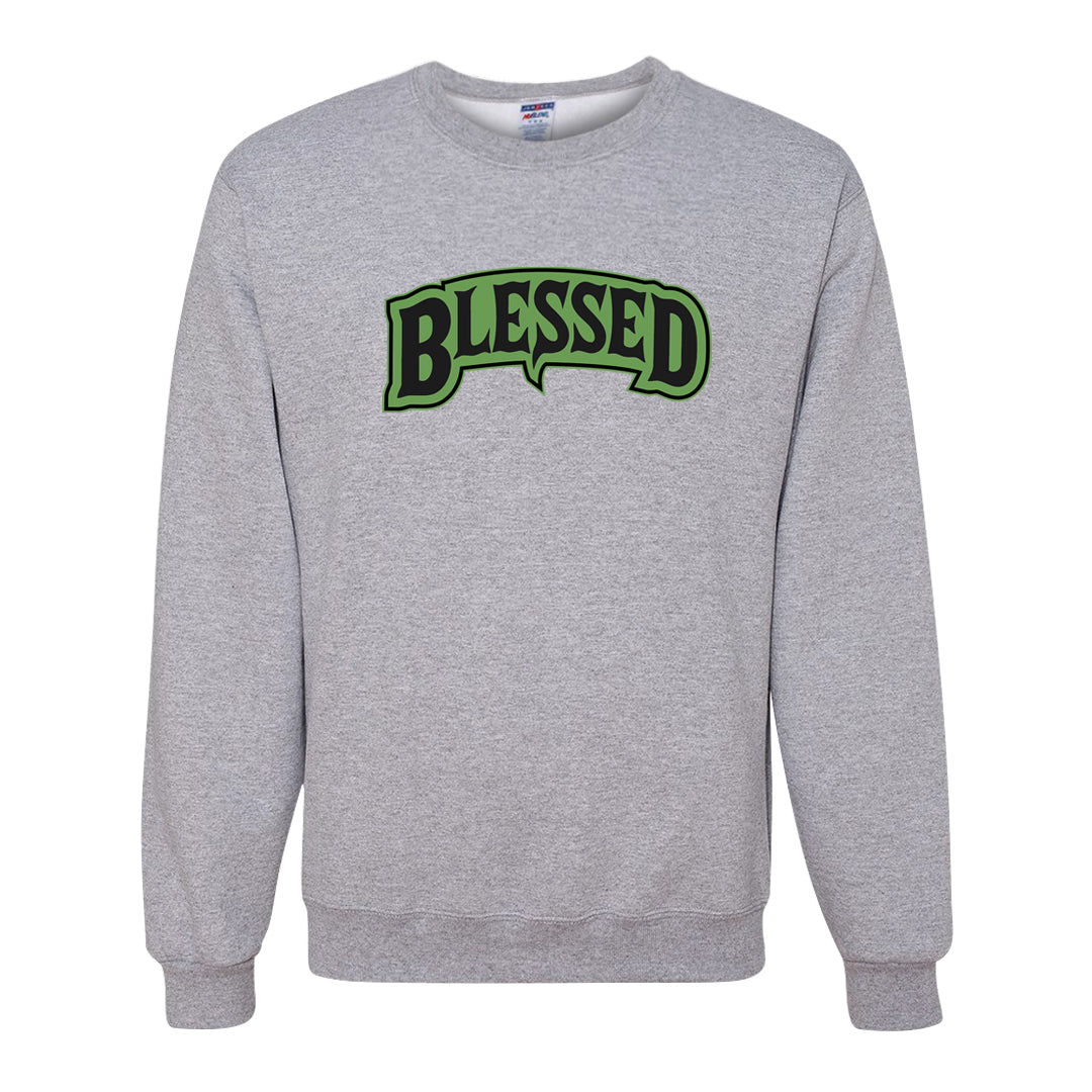 Clad Green Low Dunks Crewneck Sweatshirt | Blessed Arch, Ash