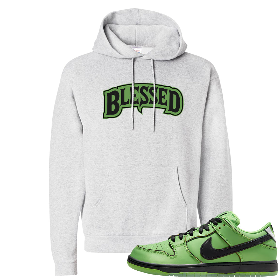 Clad Green Low Dunks Hoodie | Blessed Arch, Ash