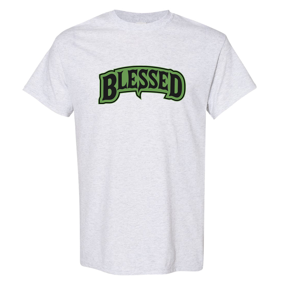 Clad Green Low Dunks T Shirt | Blessed Arch, Ash