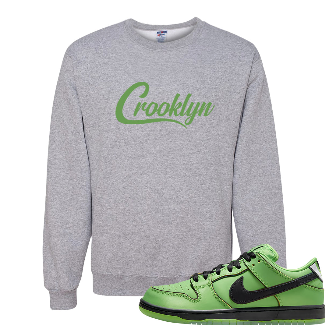 Clad Green Low Dunks Crewneck Sweatshirt | Crooklyn, Ash