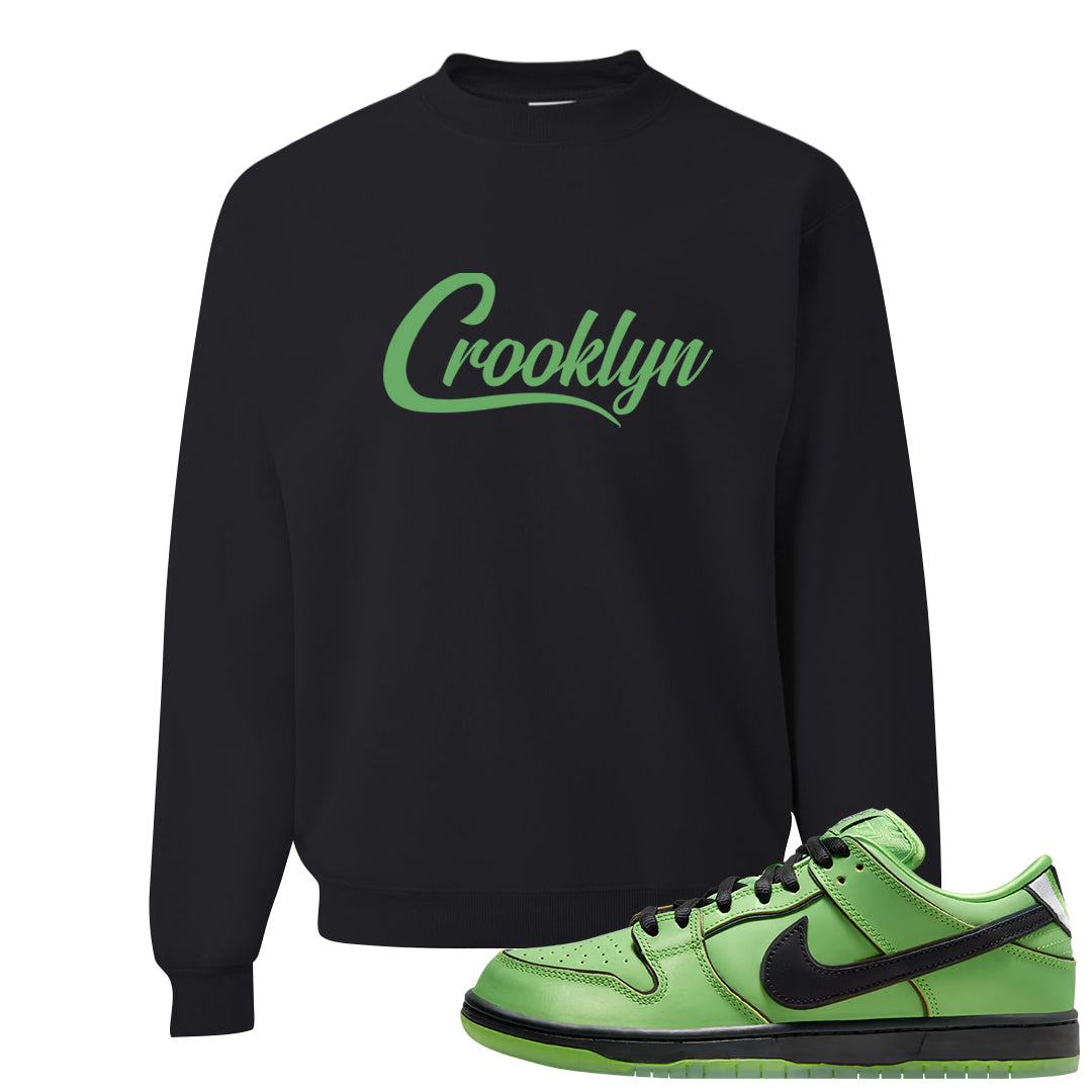 Clad Green Low Dunks Crewneck Sweatshirt | Crooklyn, Black