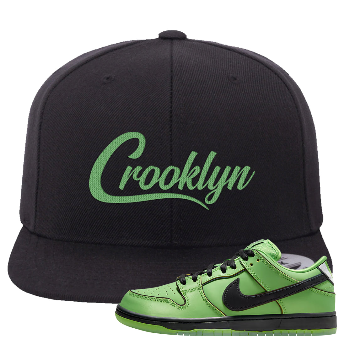 Clad Green Low Dunks Snapback Hat | Crooklyn, Black