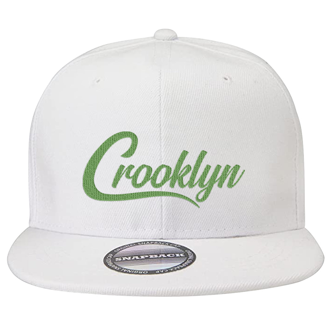 Clad Green Low Dunks Snapback Hat | Crooklyn, White