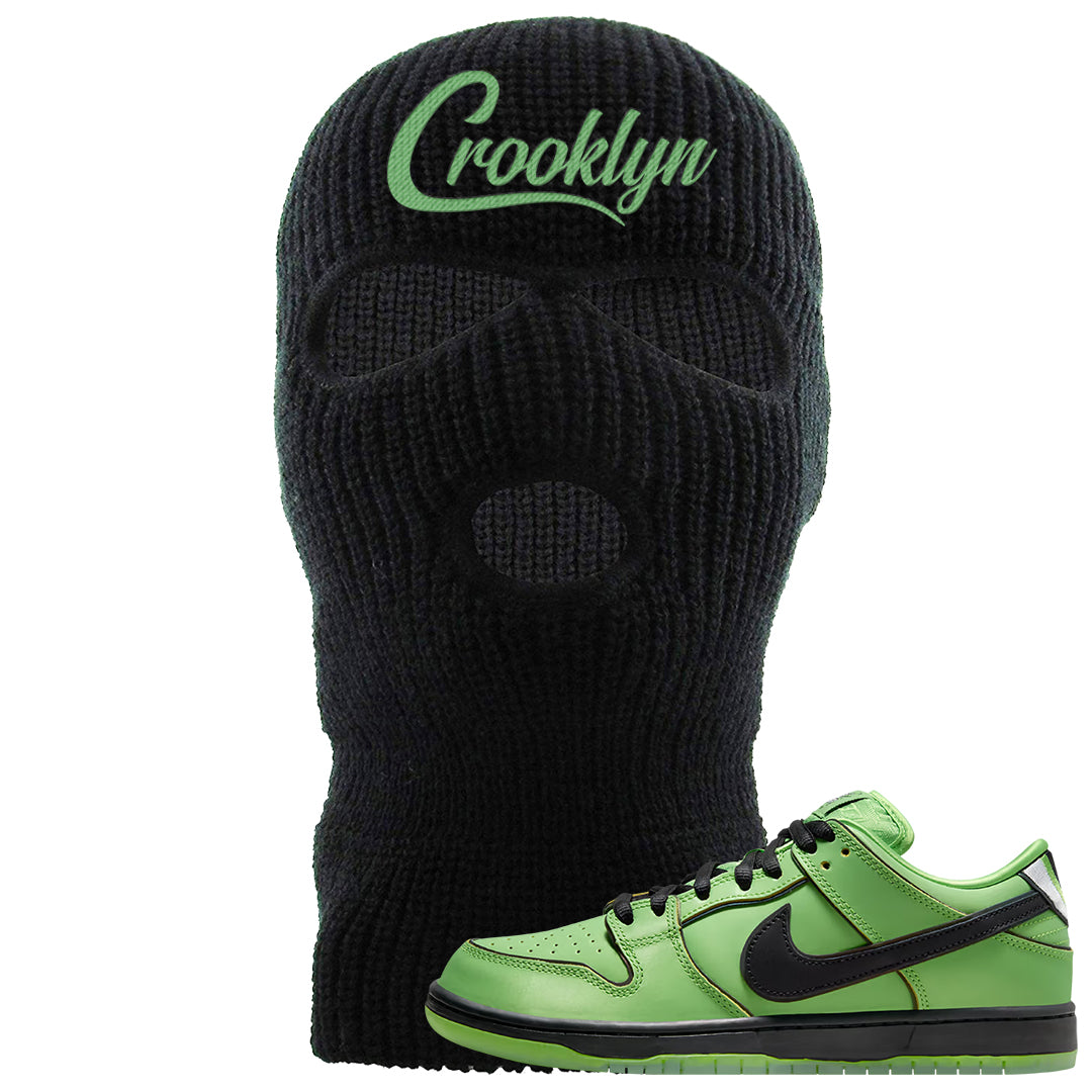 Clad Green Low Dunks Ski Mask | Crooklyn, Black