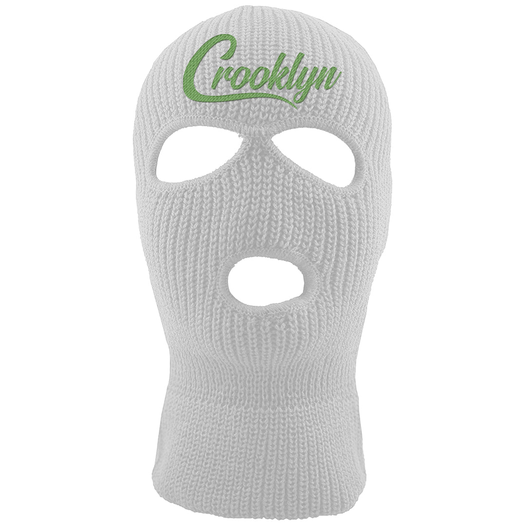Clad Green Low Dunks Ski Mask | Crooklyn, White