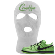 Clad Green Low Dunks Ski Mask | Crooklyn, White