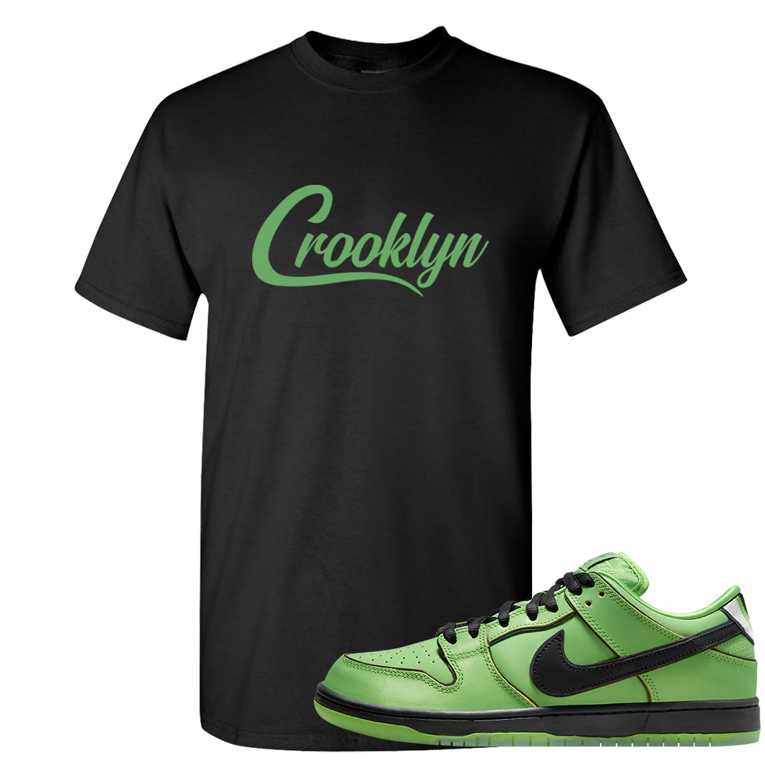 Clad Green Low Dunks T Shirt | Crooklyn, Black
