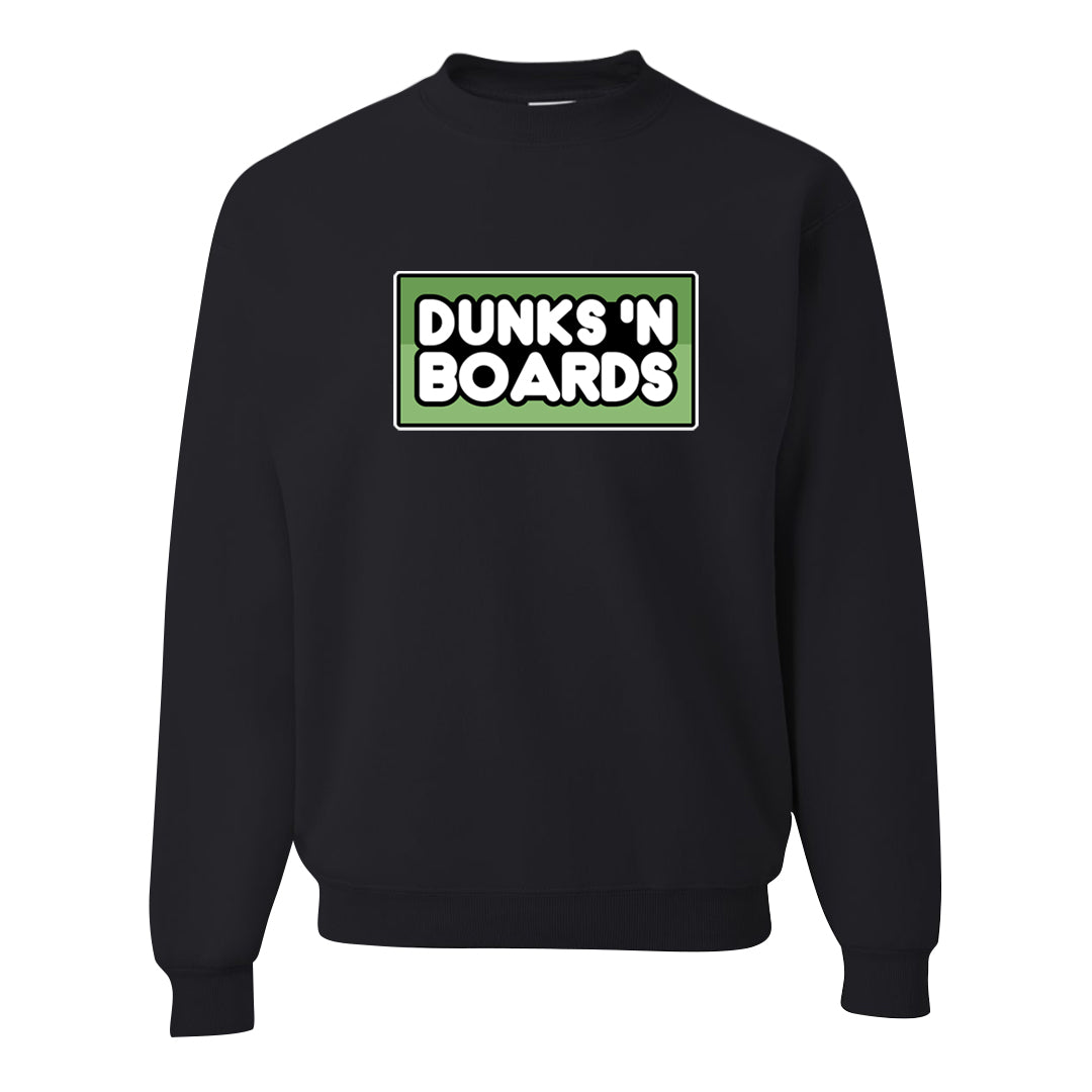 Clad Green Low Dunks Crewneck Sweatshirt | Dunks N Boards, Black