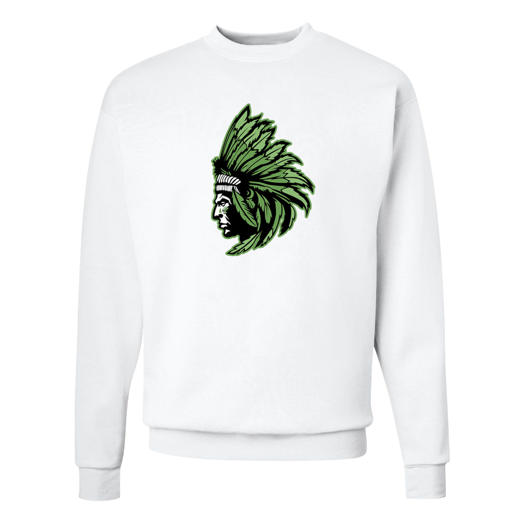 Clad Green Low Dunks Crewneck Sweatshirt | Indian Chief, White