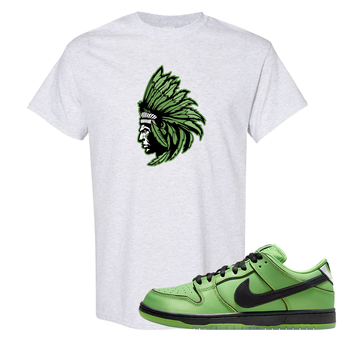 Clad Green Low Dunks T Shirt | Indian Chief, Ash