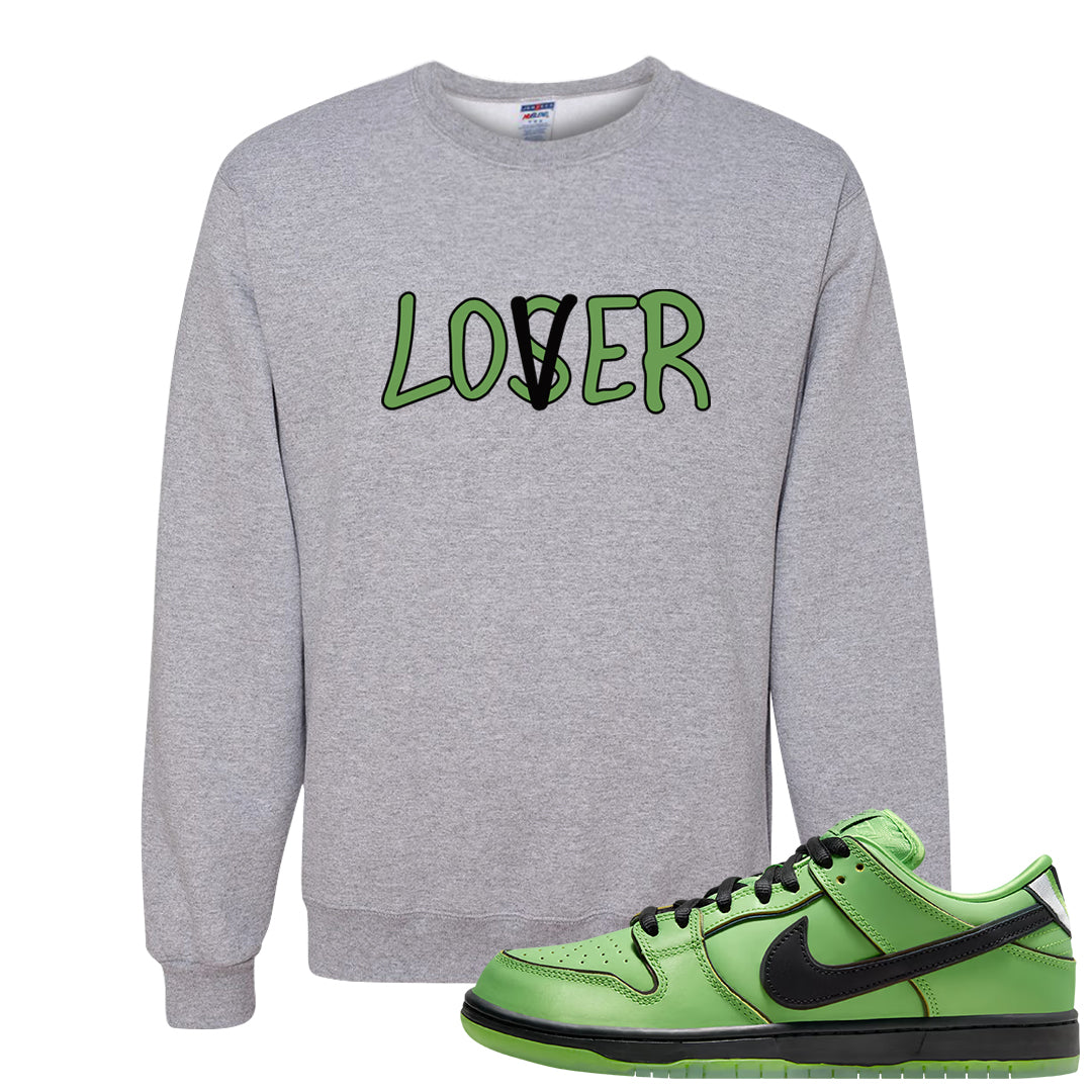 Clad Green Low Dunks Crewneck Sweatshirt | Lover, Ash