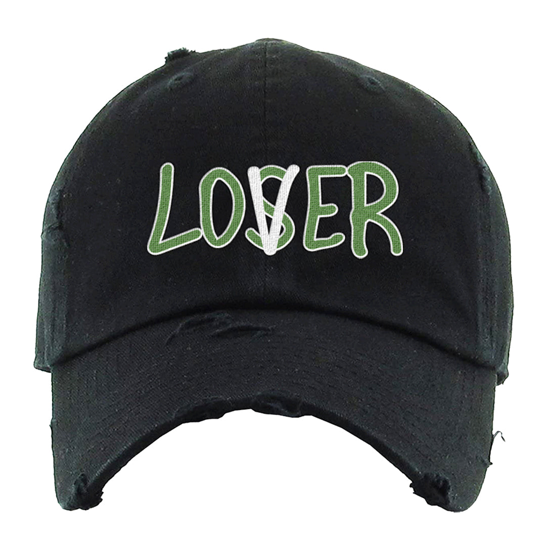 Clad Green Low Dunks Distressed Dad Hat | Lover, Black
