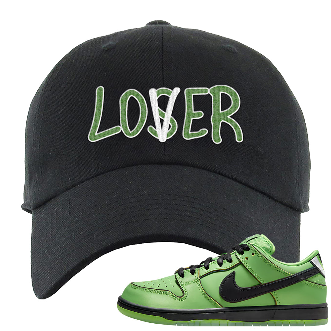 Clad Green Low Dunks Dad Hat | Lover, Black