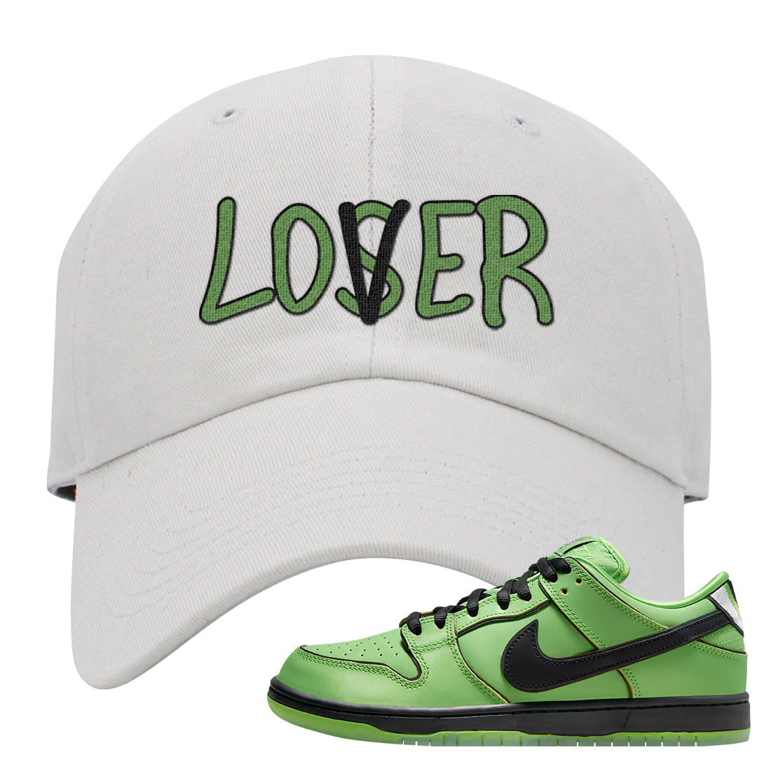 Clad Green Low Dunks Dad Hat | Lover, White