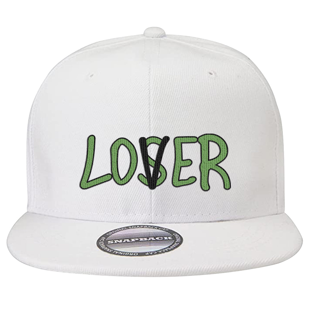 Clad Green Low Dunks Snapback Hat | Lover, White