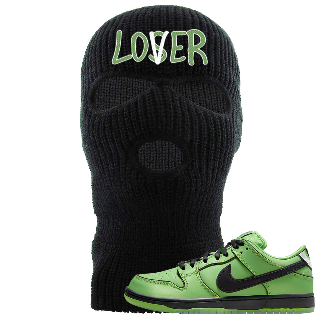 Clad Green Low Dunks Ski Mask | Lover, Black