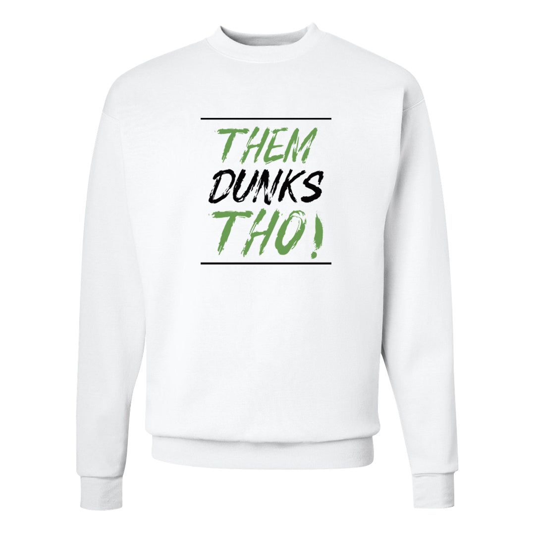 Clad Green Low Dunks Crewneck Sweatshirt | Them Dunks Tho, White