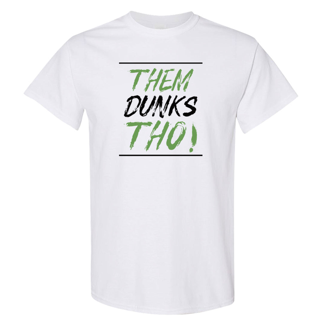 Clad Green Low Dunks T Shirt | Them Dunks Tho, White