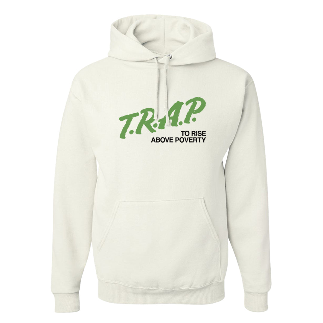 Clad Green Low Dunks Hoodie | Trap To Rise Above Poverty, White