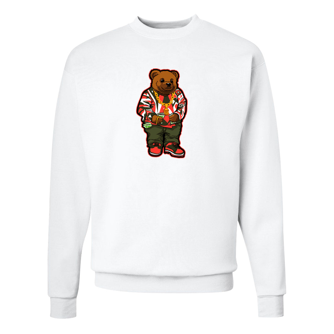 Cargo Khaki Low Dunks Crewneck Sweatshirt | Sweater Bear, White