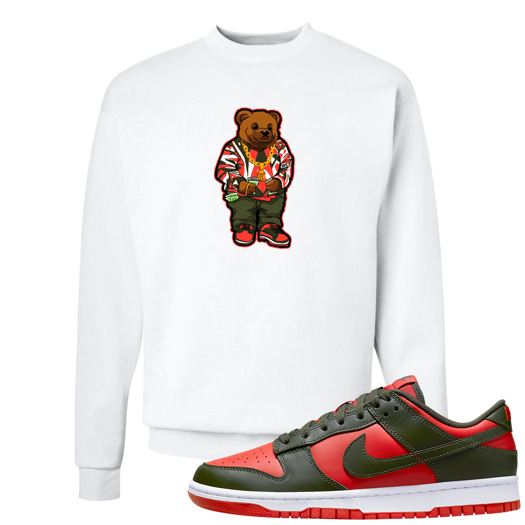 Cargo Khaki Low Dunks Crewneck Sweatshirt | Sweater Bear, White