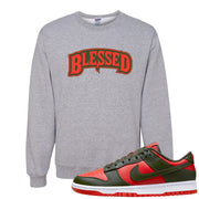 Cargo Khaki Low Dunks Crewneck Sweatshirt | Blessed Arch, Ash