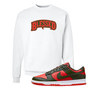 Cargo Khaki Low Dunks Crewneck Sweatshirt | Blessed Arch, White