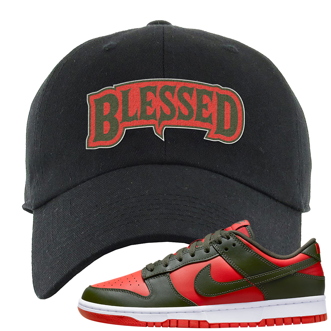 Cargo Khaki Low Dunks Dad Hat | Blessed Arch, Black
