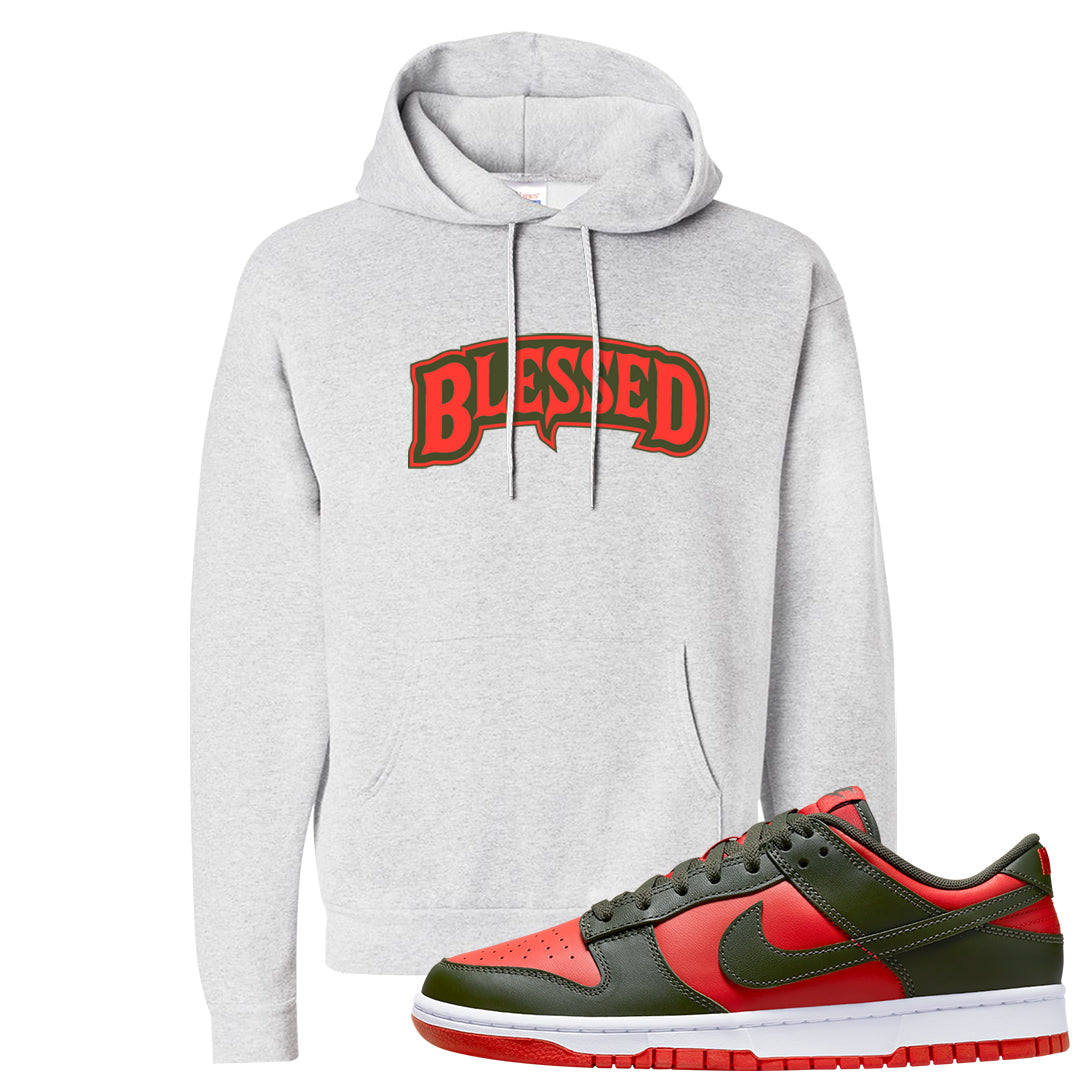 Cargo Khaki Low Dunks Hoodie | Blessed Arch, Ash