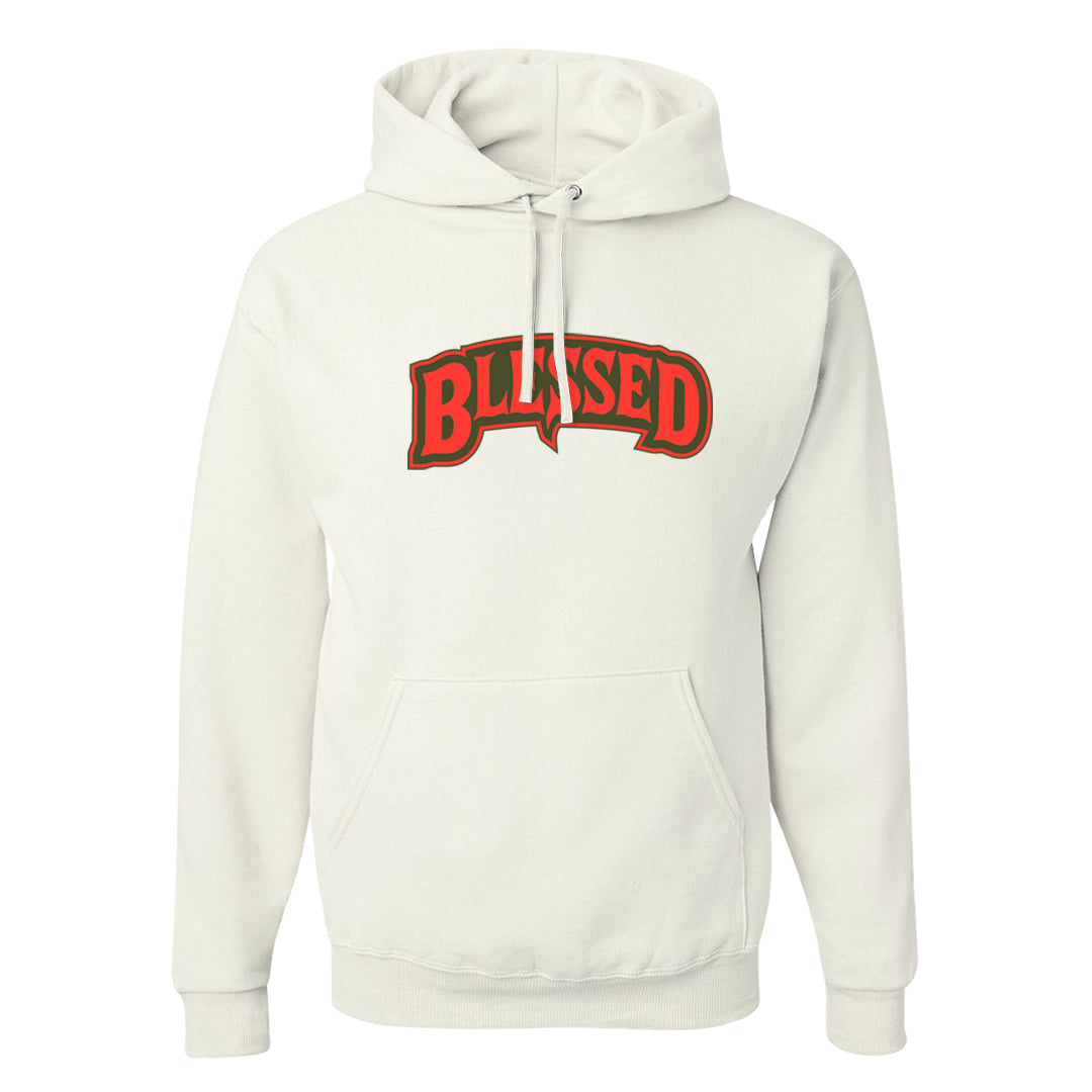 Cargo Khaki Low Dunks Hoodie | Blessed Arch, White
