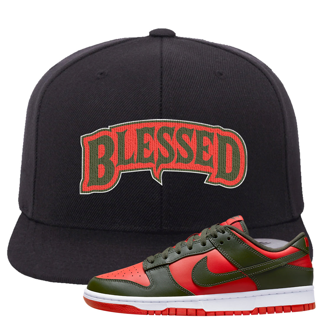 Cargo Khaki Low Dunks Snapback Hat | Blessed Arch, Black