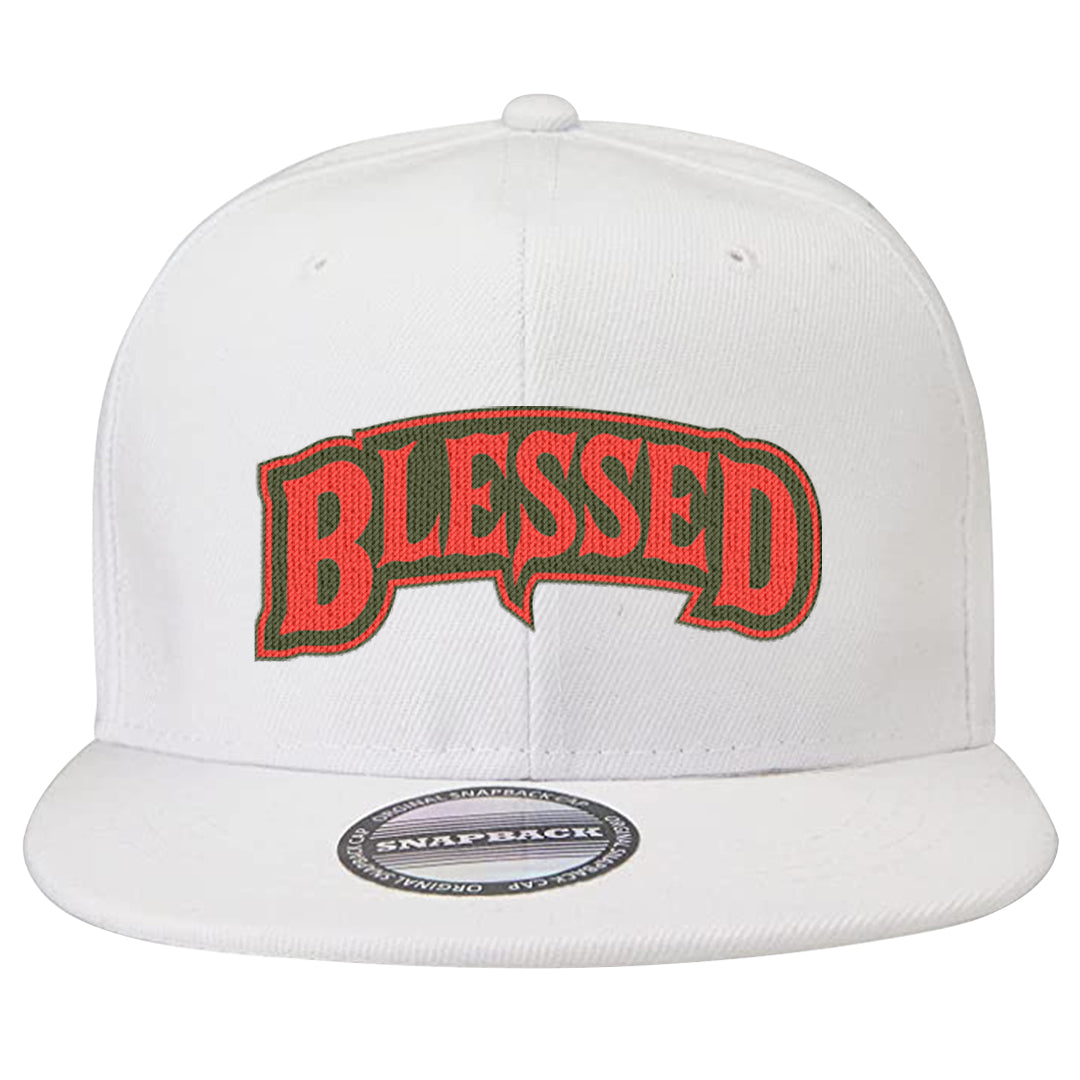 Cargo Khaki Low Dunks Snapback Hat | Blessed Arch, White