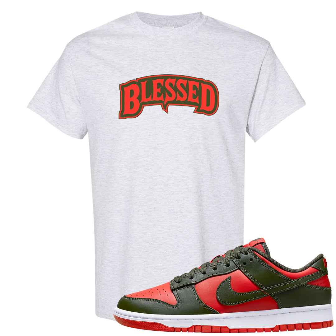 Cargo Khaki Low Dunks T Shirt | Blessed Arch, Ash