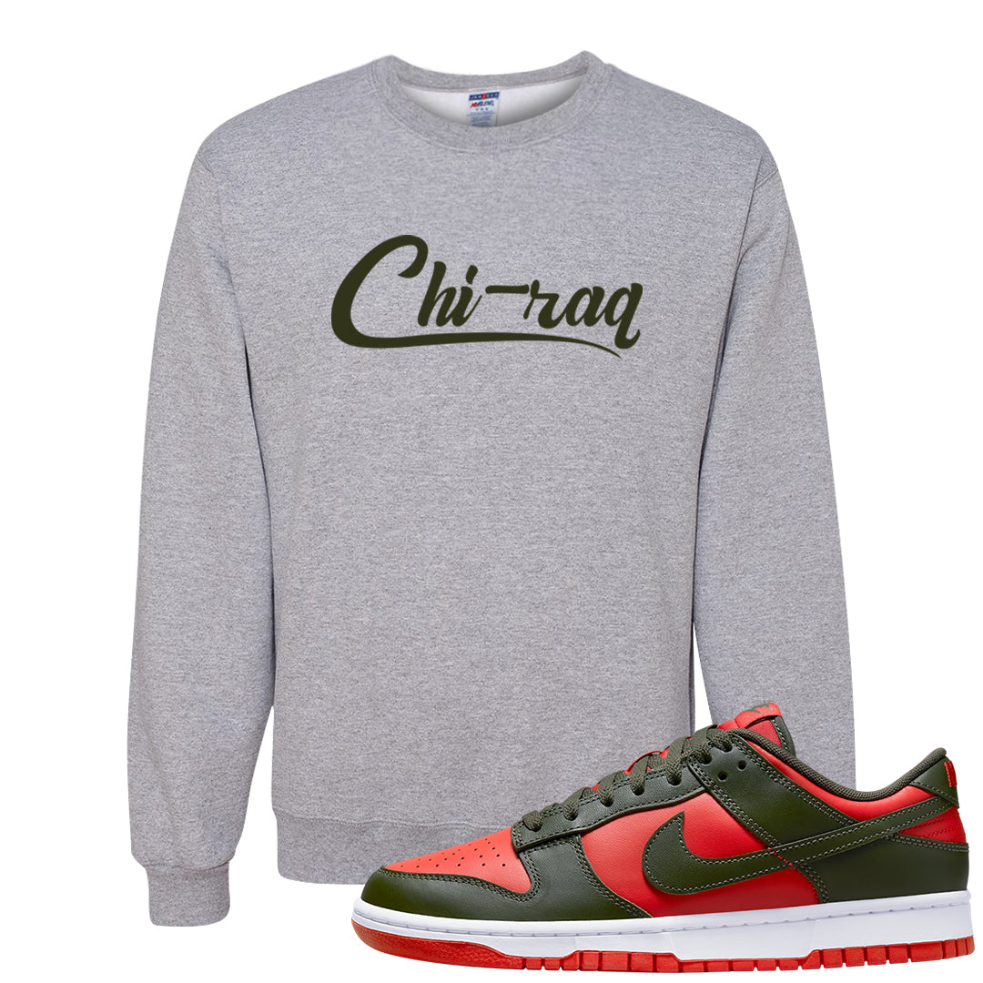 Cargo Khaki Low Dunks Crewneck Sweatshirt | Chiraq, Ash