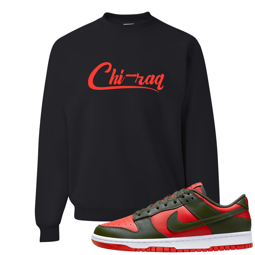 Cargo Khaki Low Dunks Crewneck Sweatshirt | Chiraq, Black