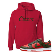 Cargo Khaki Low Dunks Hoodie | Chiraq, Red