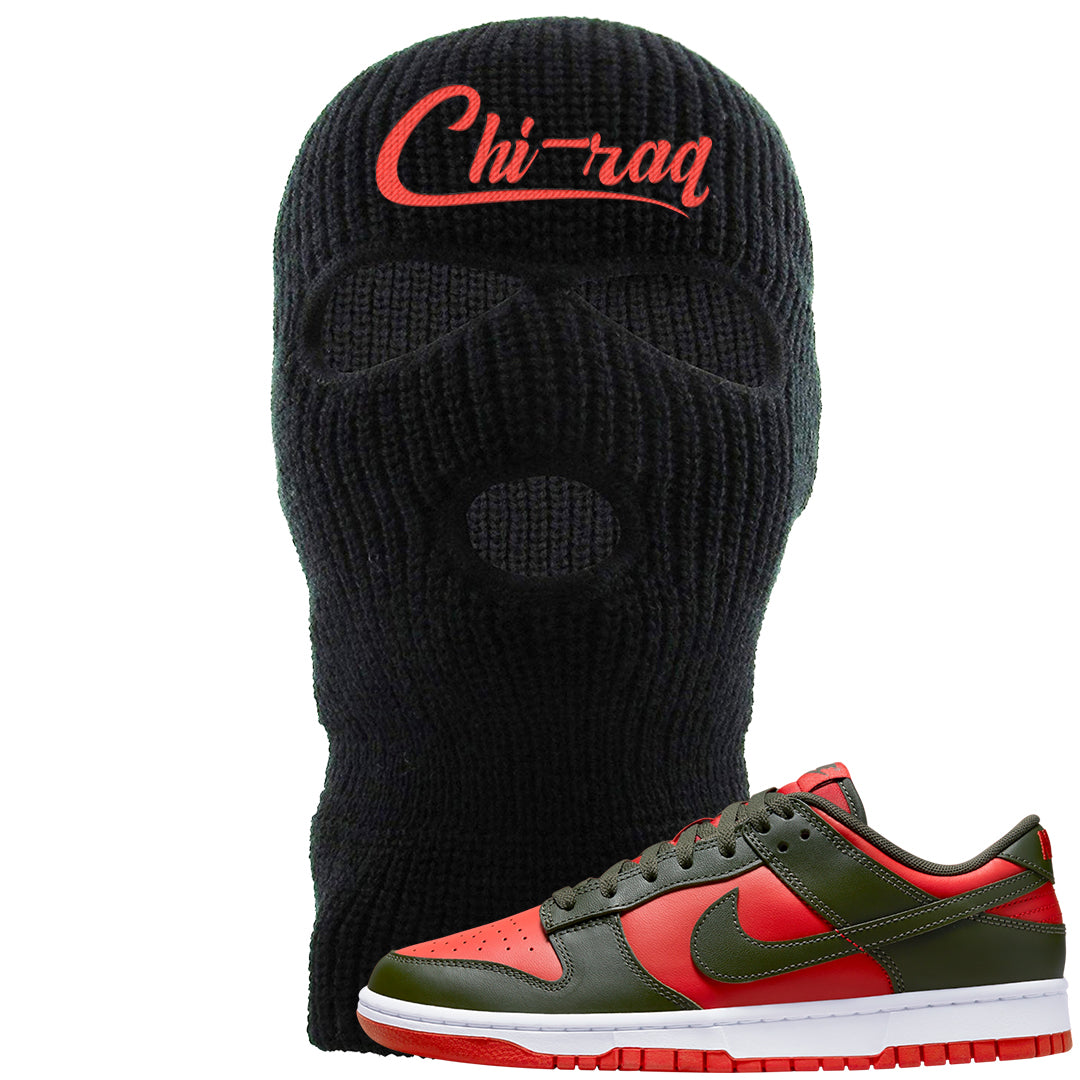 Cargo Khaki Low Dunks Ski Mask | Chiraq, Black