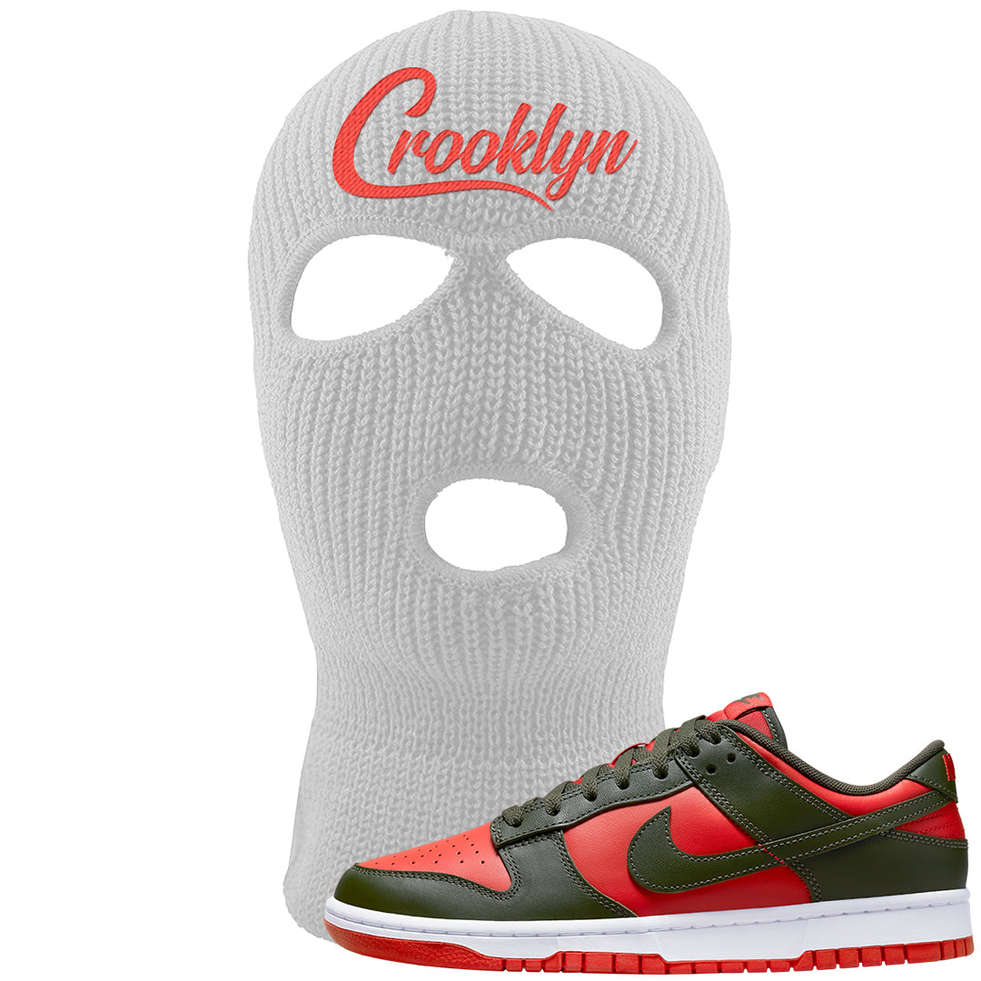 Cargo Khaki Low Dunks Ski Mask | Crooklyn, White