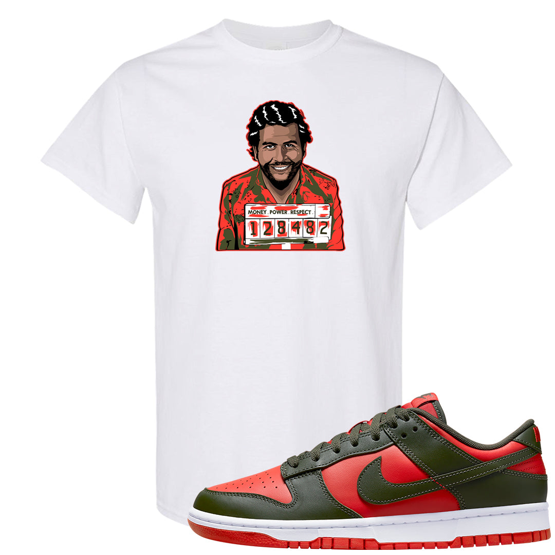 Cargo Khaki Low Dunks T Shirt | Escobar Illustration, White