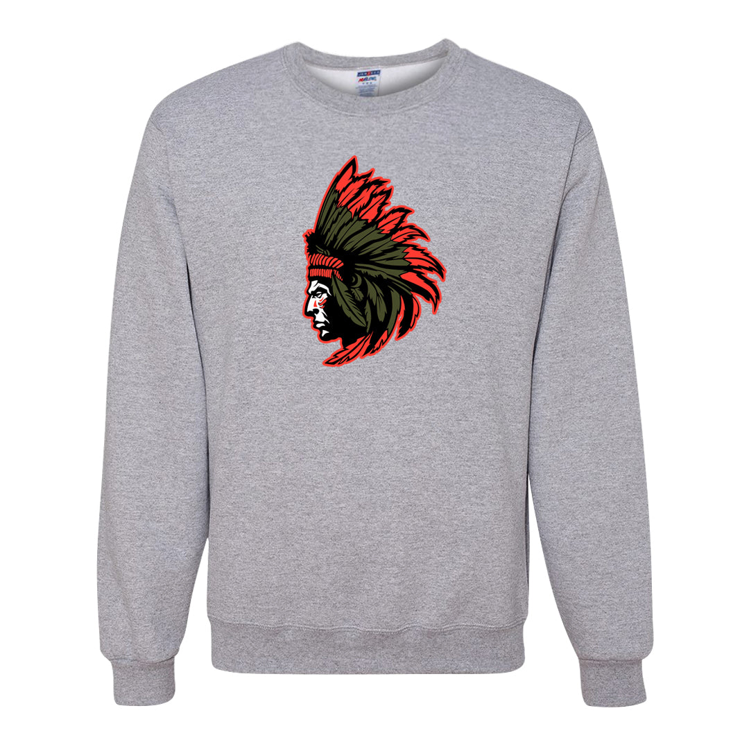 Cargo Khaki Low Dunks Crewneck Sweatshirt | Indian Chief, Ash