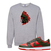 Cargo Khaki Low Dunks Crewneck Sweatshirt | Indian Chief, Ash