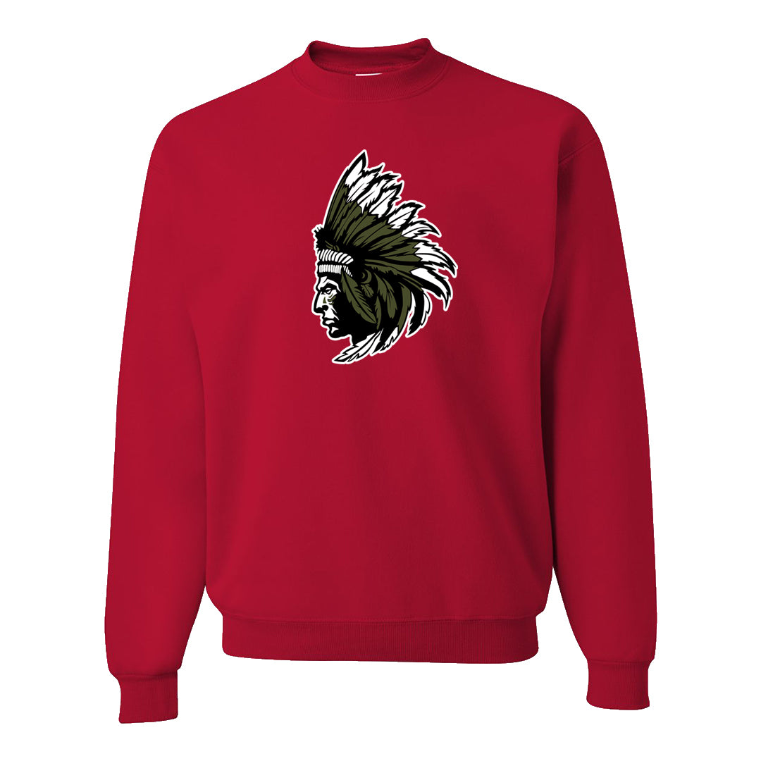 Cargo Khaki Low Dunks Crewneck Sweatshirt | Indian Chief, Red