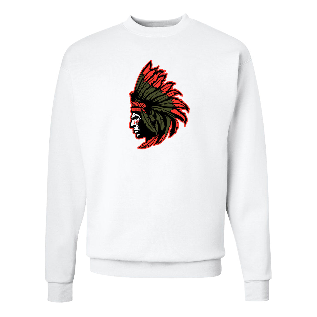 Cargo Khaki Low Dunks Crewneck Sweatshirt | Indian Chief, White